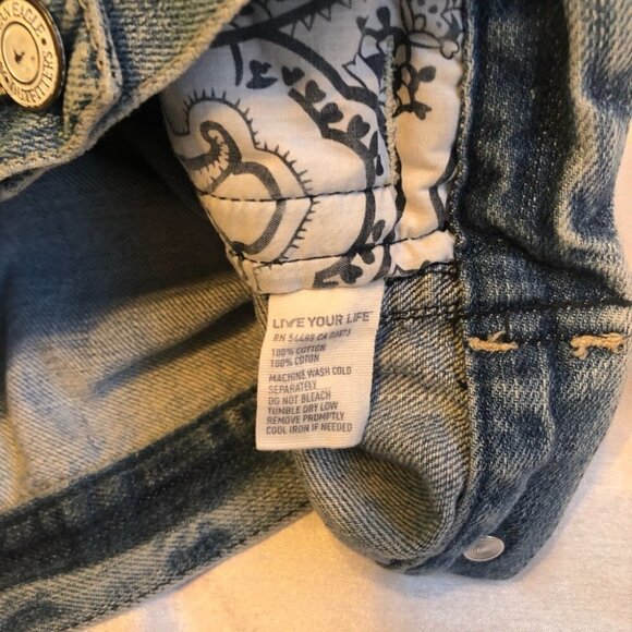 American Eagle Tomgirl  Cropped Denim Jacket Size Sm - Picture 7 of 11